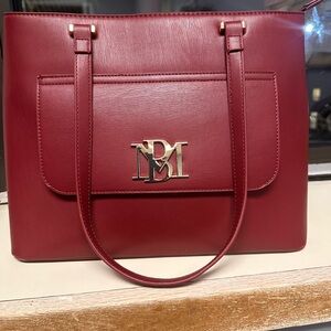 Badgley Mischka leather Burgundy Tote Bag